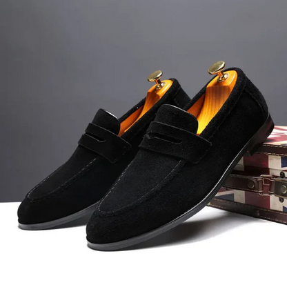 Benjamin | Grüne Sommer-Loafer in Veloursoptik