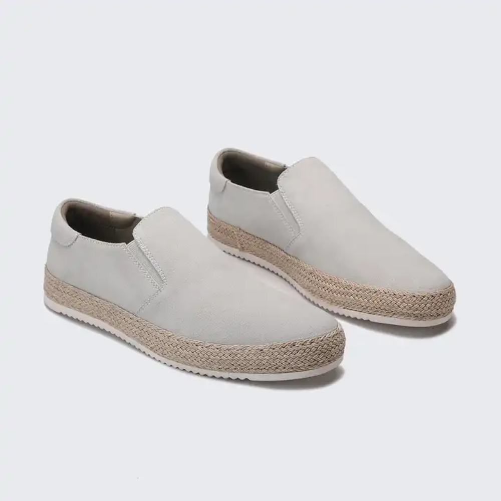 Arne | Blaue Sommer-Loafer in Veloursoptik
