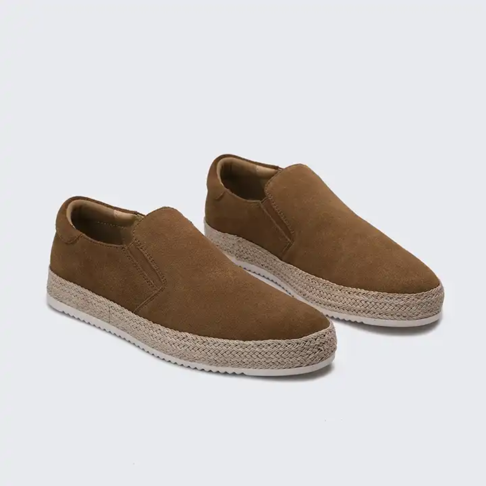 Arne | Blaue Sommer-Loafer in Veloursoptik