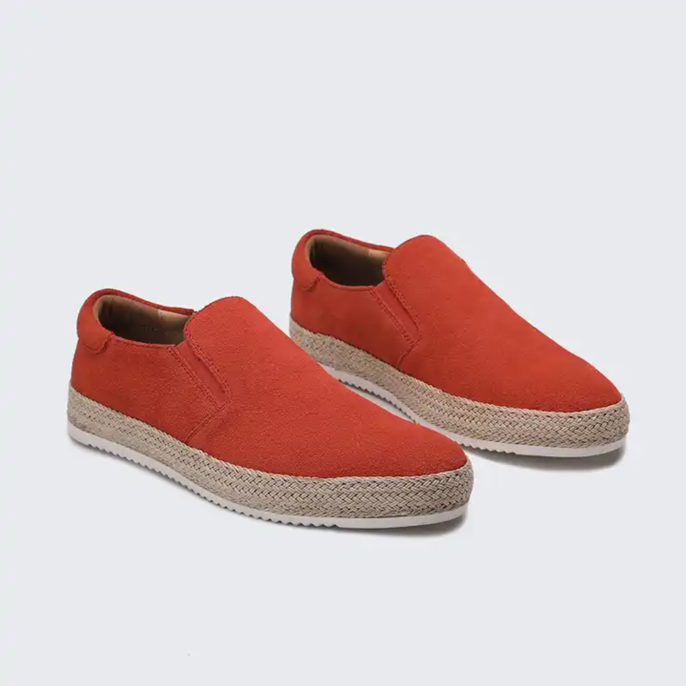 Arne | Blaue Sommer-Loafer in Veloursoptik