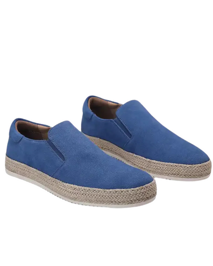 Arne | Blaue Sommer-Loafer in Veloursoptik