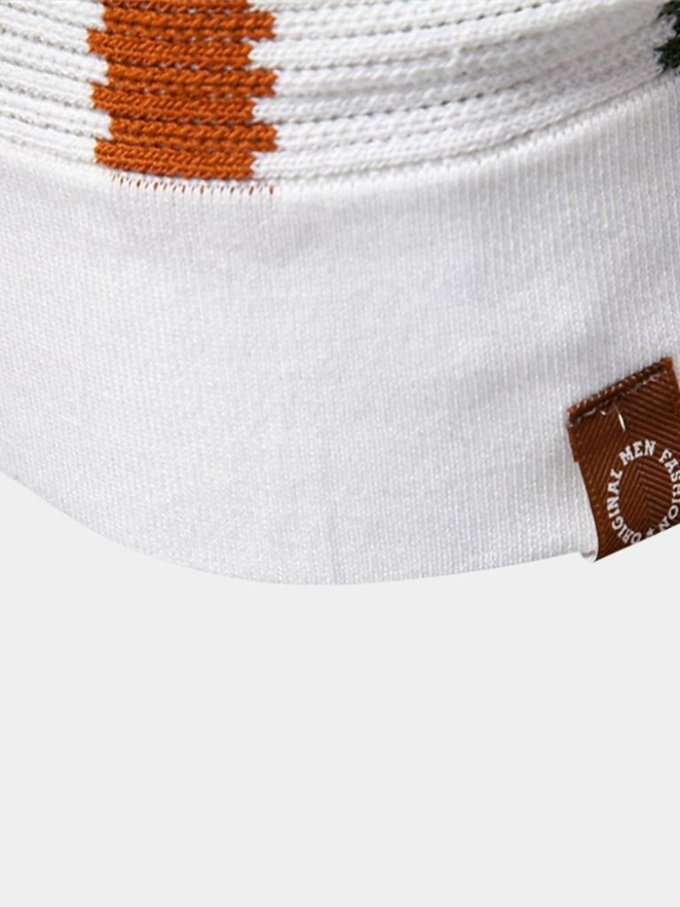 Karl-Heinz | Gestreiftes Strick-Poloshirt mit offenem Kragen