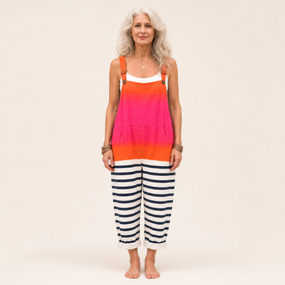 Simone | Latzhose mit Farbverlauf und Marinestreifen