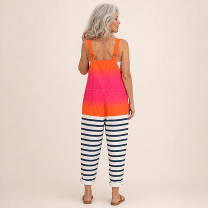 Simone | Latzhose mit Farbverlauf und Marinestreifen