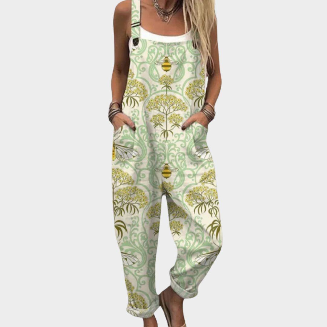 Vera | Latzhose mit Jugendstil-Muster und Bienen
