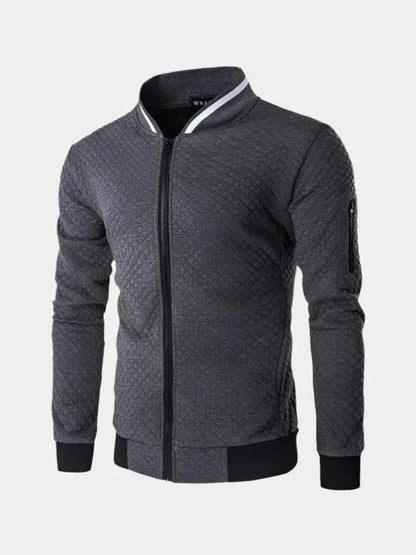 Theo | Dunkelblaue Struktur-Bomberjacke
