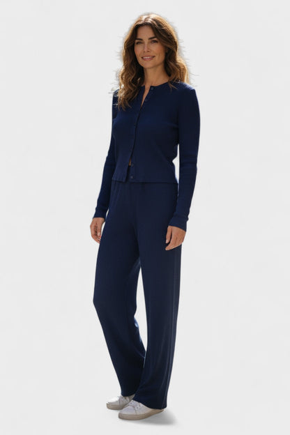 Tia | Strickjacke & weite Hose Set