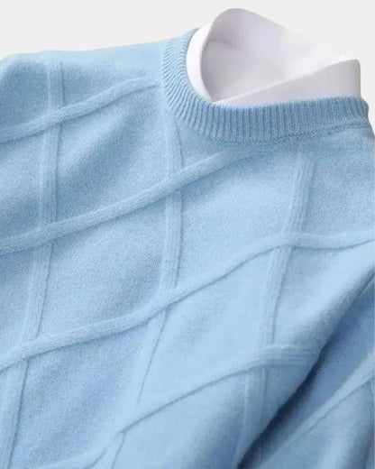 Hans-Dieter | Taupefarbener Rauten-Strickpullover