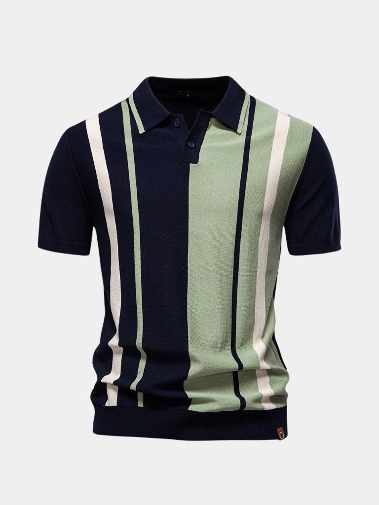 Hans-Dieter | Retro-Poloshirt mit Längsstreifen