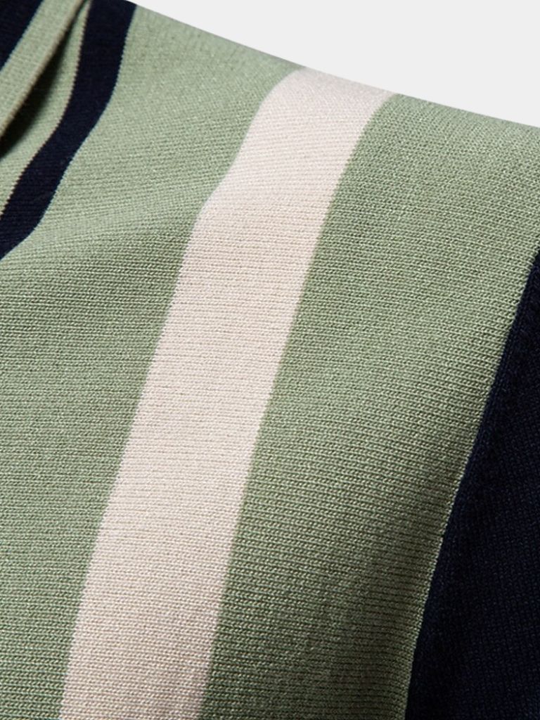 Hans-Dieter | Retro-Poloshirt mit Längsstreifen