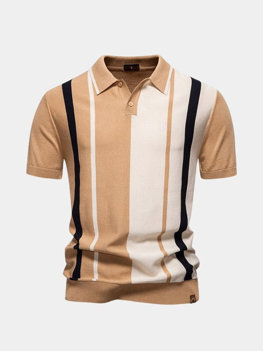 Hans-Dieter | Retro-Poloshirt mit Längsstreifen
