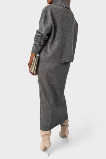 Tilly | Strickpullover mit Rollkragen & Maxirock Set