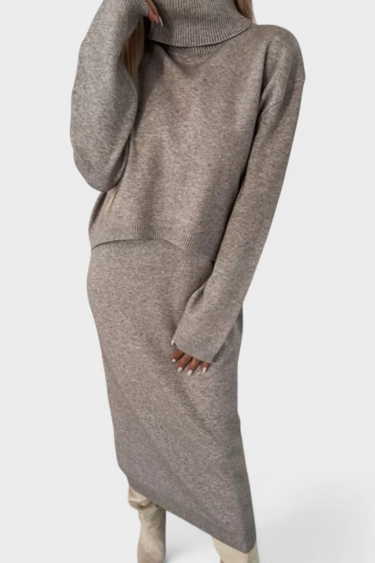 Tilly | Strickpullover mit Rollkragen & Maxirock Set