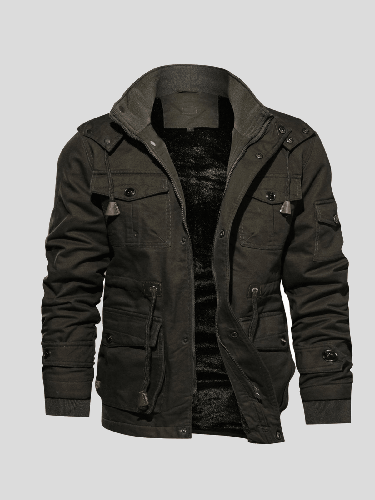 Hans-Werner | Schwarze Winterjacke mit Kapuze