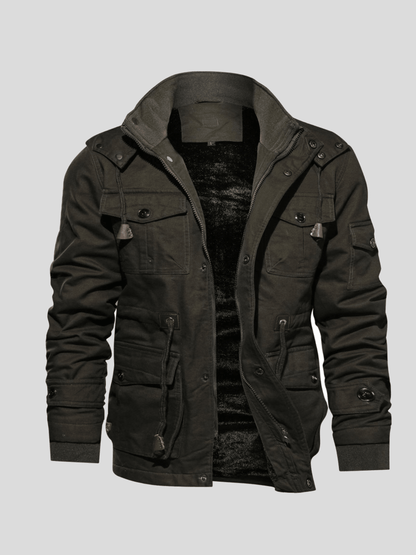Hans-Werner | Schwarze Winterjacke mit Kapuze
