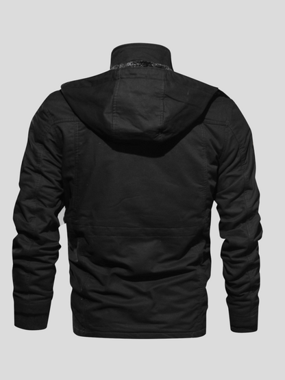 Hans-Werner | Schwarze Winterjacke mit Kapuze