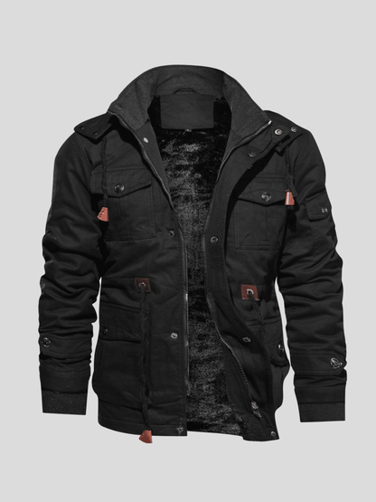 Hans-Werner | Schwarze Winterjacke mit Kapuze