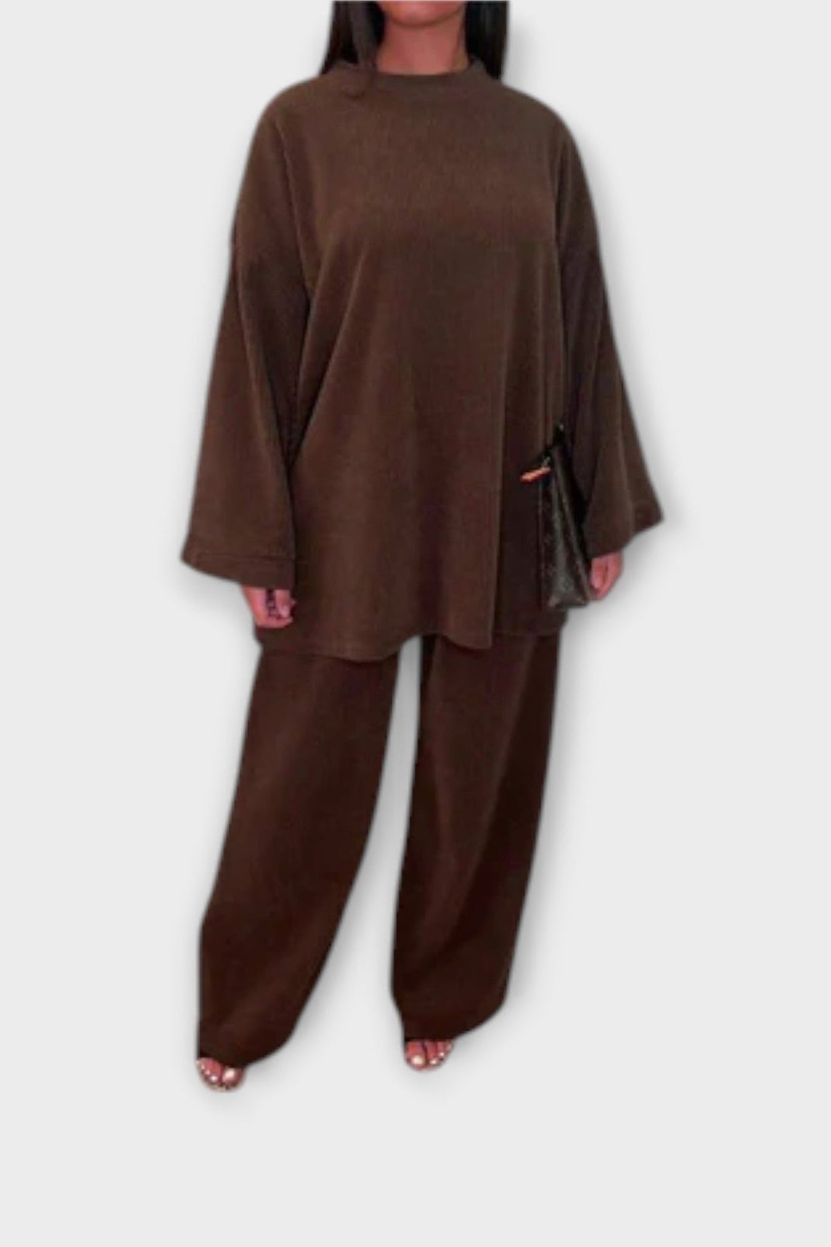 Trina | Oversize-Langarm-Oberteil & weite Hose Set