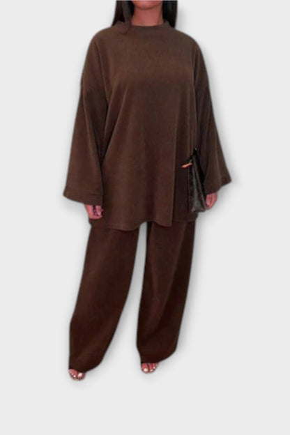Trina | Oversize-Langarm-Oberteil & weite Hose Set