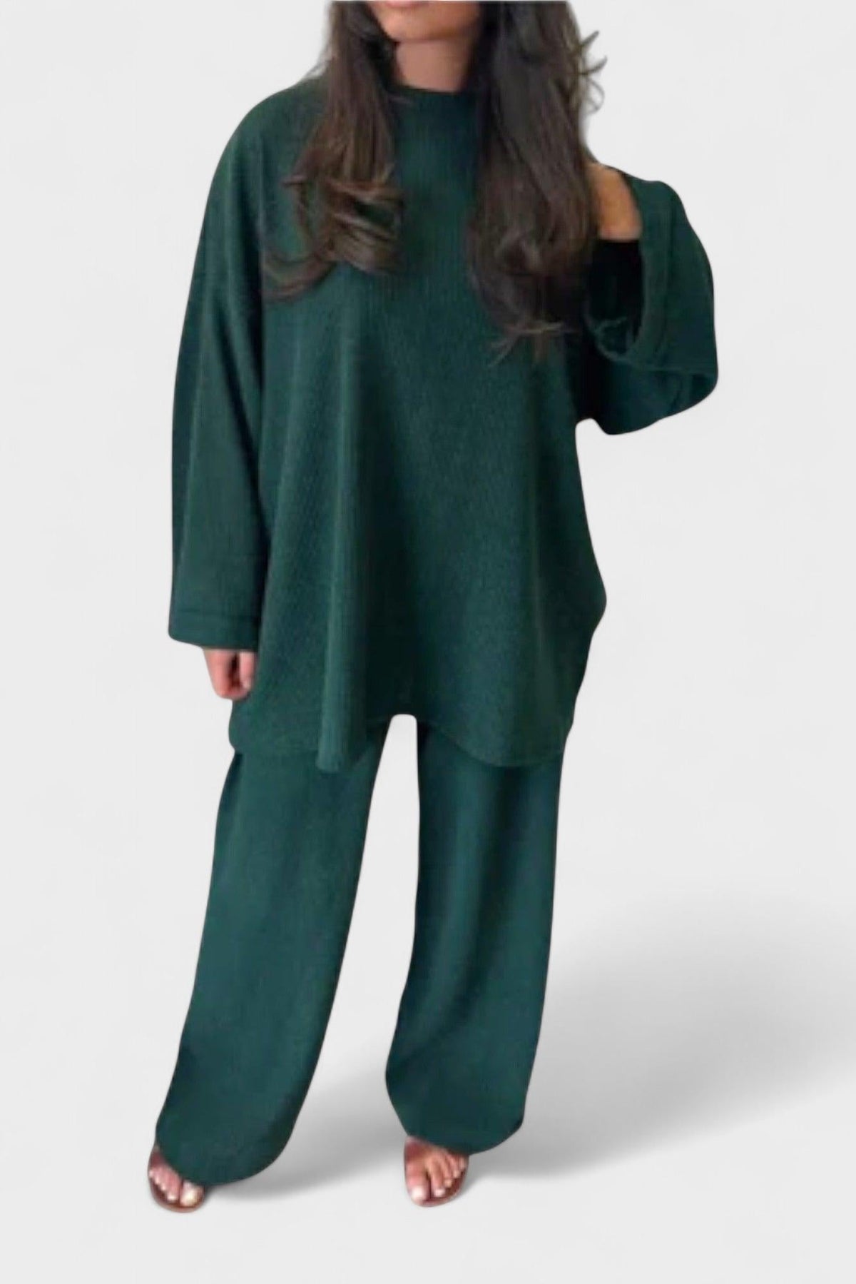 Trina | Oversize-Langarm-Oberteil & weite Hose Set