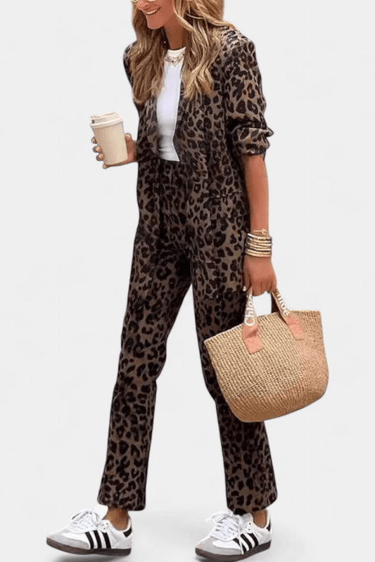 Trina | Hemd & Hose mit Leopardenmuster Set