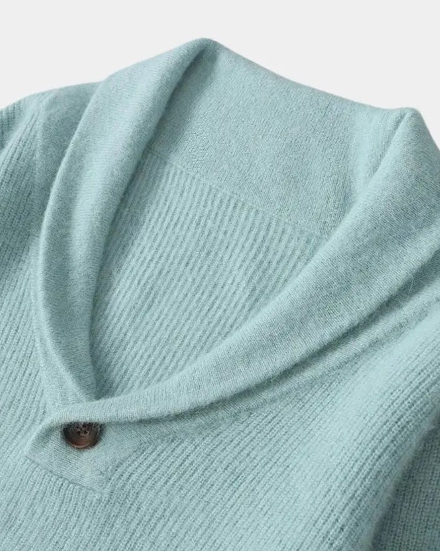 Franz-Josef | Grauer Pullover mit Schalkragen