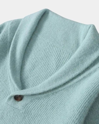 Franz-Josef | Grauer Pullover mit Schalkragen