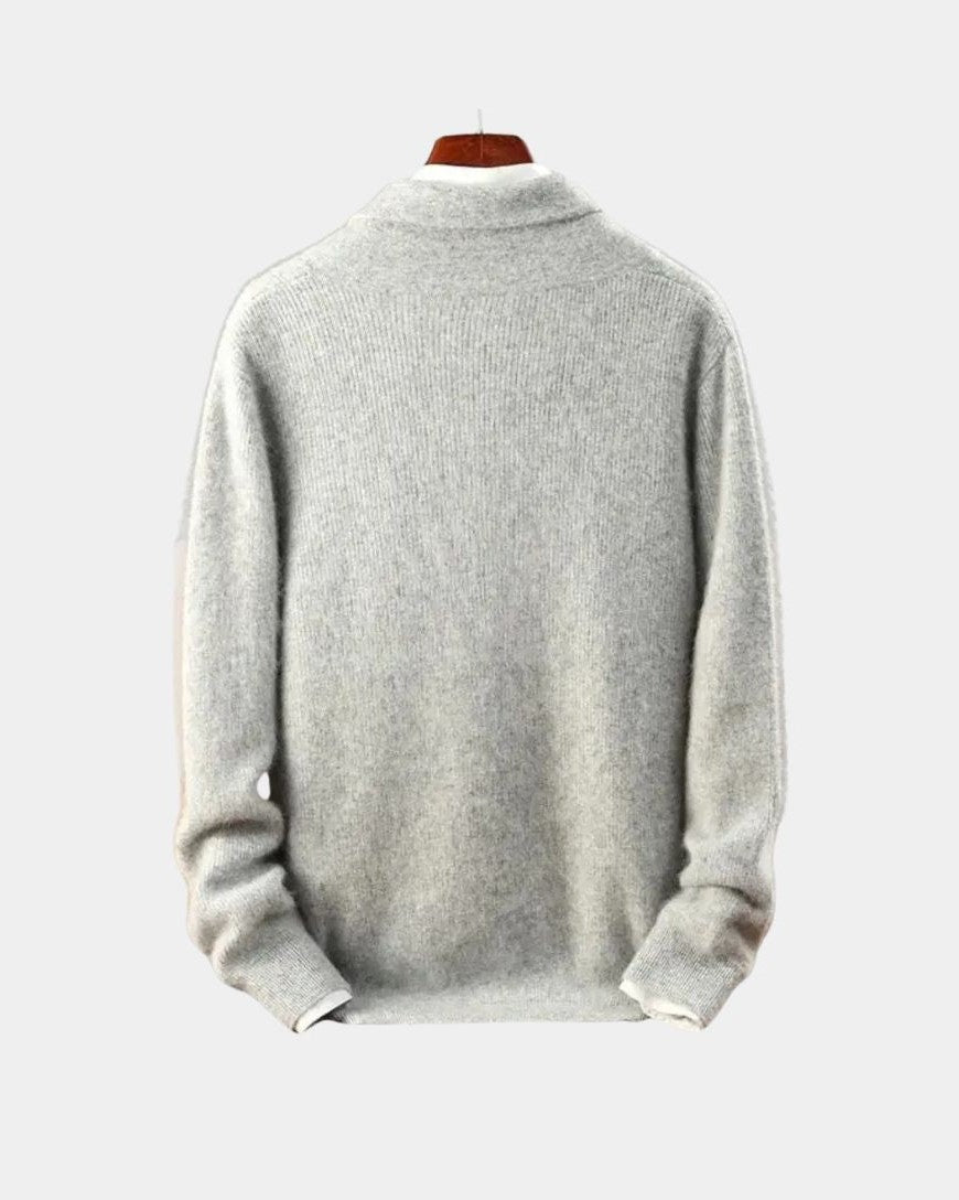 Franz-Josef | Grauer Pullover mit Schalkragen