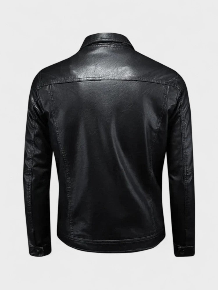Viktor | Braune Jacke in Lederoptik