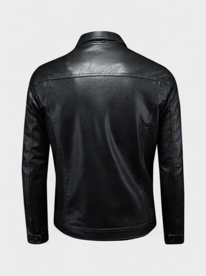 Viktor | Braune Jacke in Lederoptik