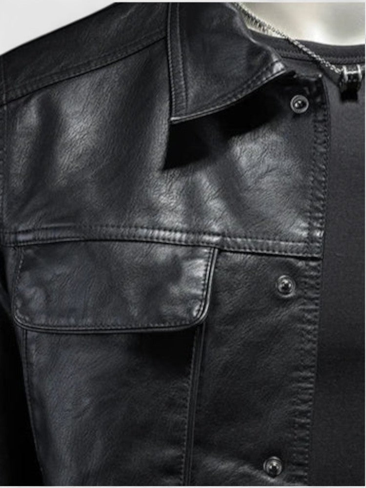 Viktor | Braune Jacke in Lederoptik