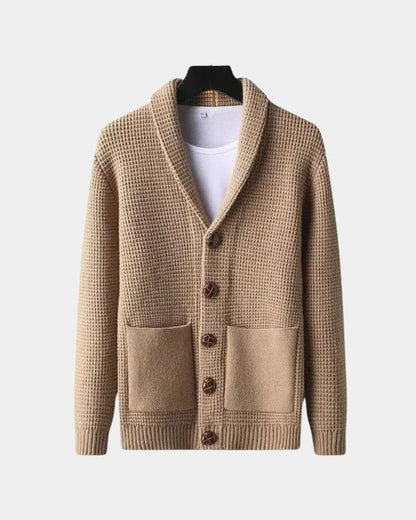 Viktor | Beige Strickjacke mit Knöpfen