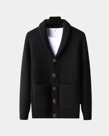 Viktor | Beige Strickjacke mit Knöpfen