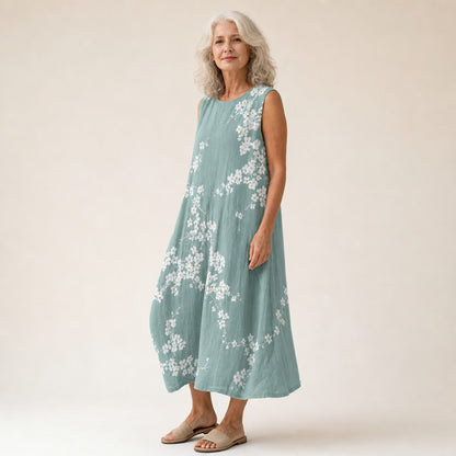 Gabriele | Ärmelloses Sommerkleid mit Kirschblüten