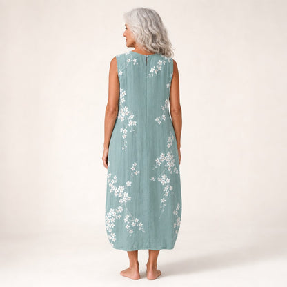 Gabriele | Ärmelloses Sommerkleid mit Kirschblüten