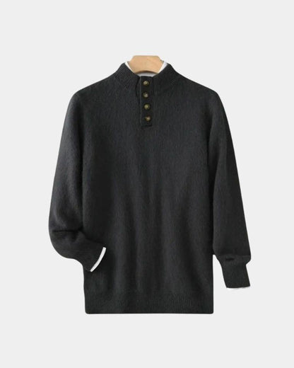 Heinz-Günter | Beiger Henley-Strickpullover