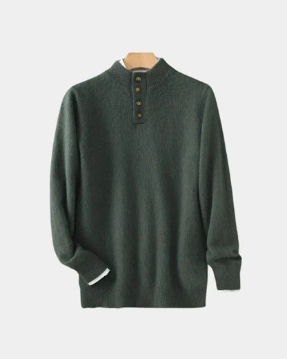 Heinz-Günter | Beiger Henley-Strickpullover