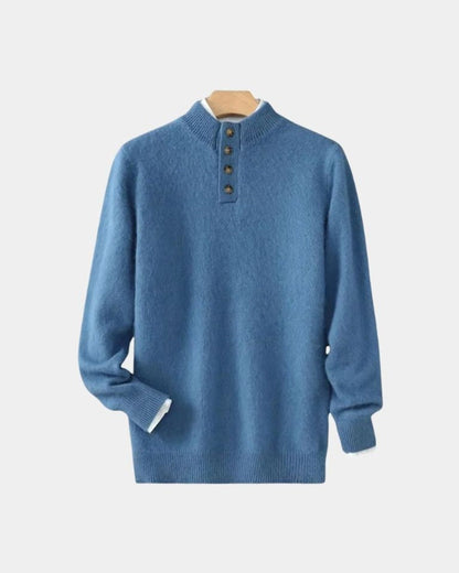 Heinz-Günter | Beiger Henley-Strickpullover