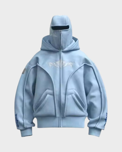 Vera | Salbeigrüner Zip-Hoodie mit hohem Kragen