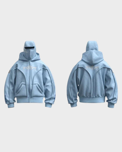 Vera | Salbeigrüner Zip-Hoodie mit hohem Kragen