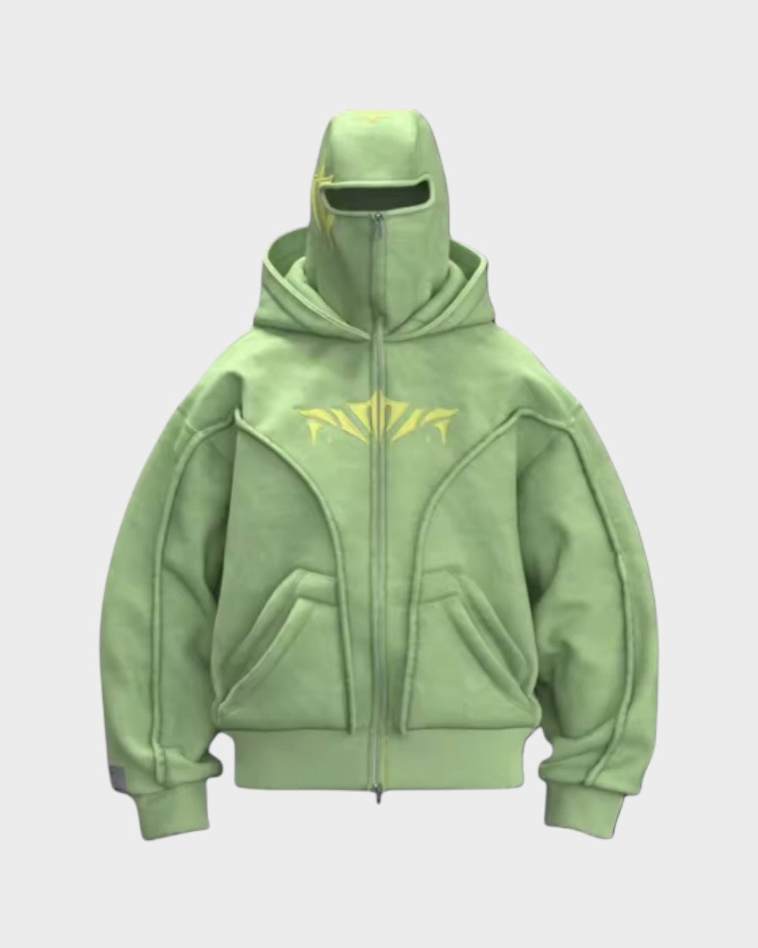 Vera | Salbeigrüner Zip-Hoodie mit hohem Kragen