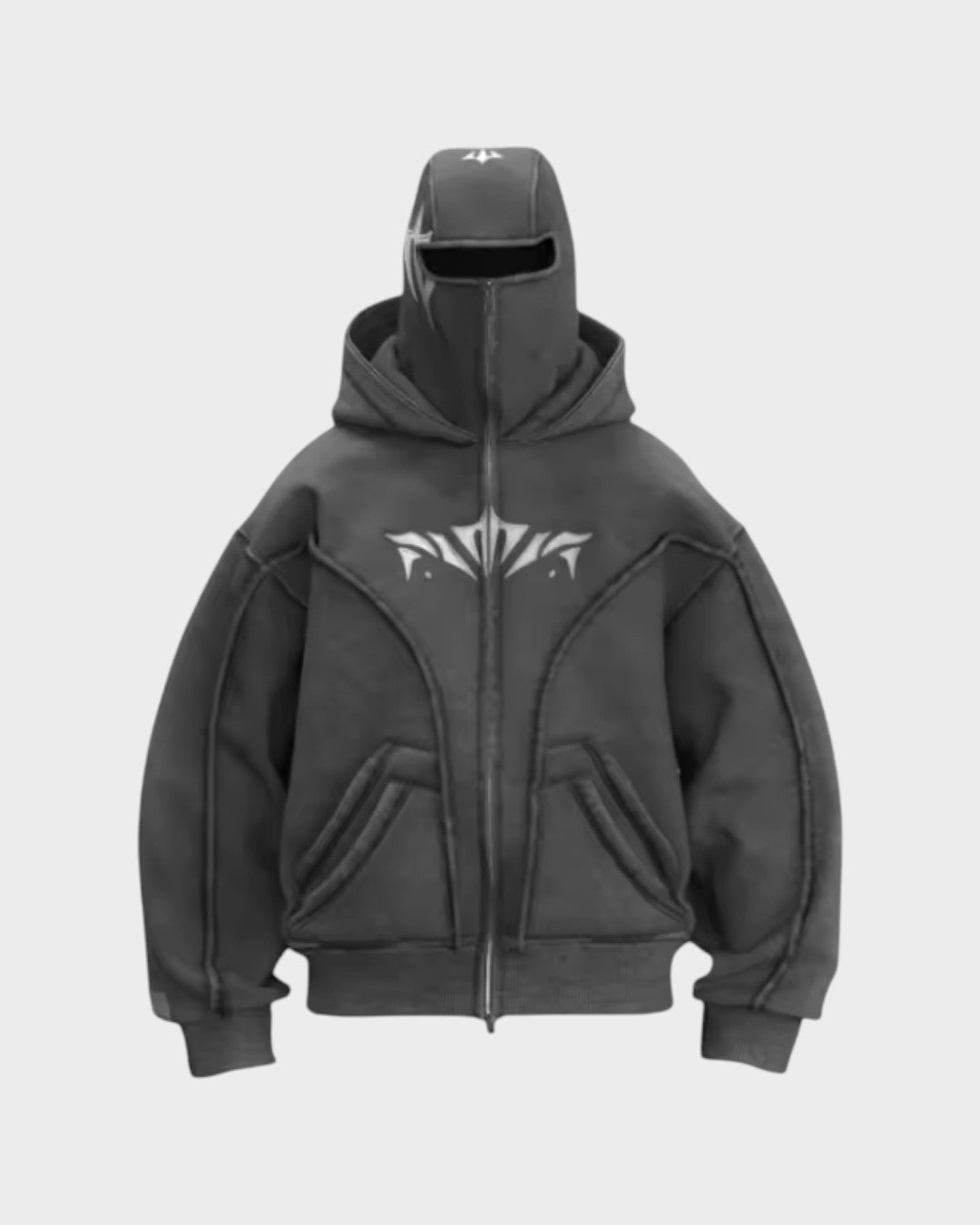 Vera | Salbeigrüner Zip-Hoodie mit hohem Kragen