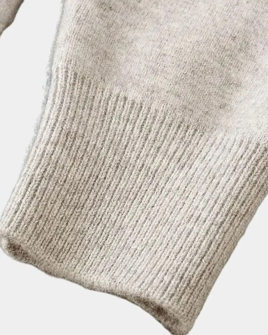 Kurt | Beige Strickjacke mit Knöpfen