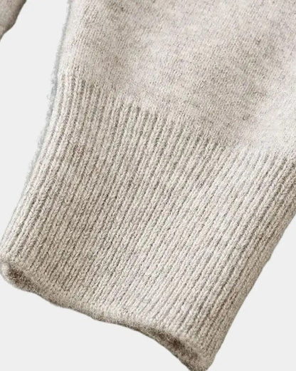 Kurt | Beige Strickjacke mit Knöpfen