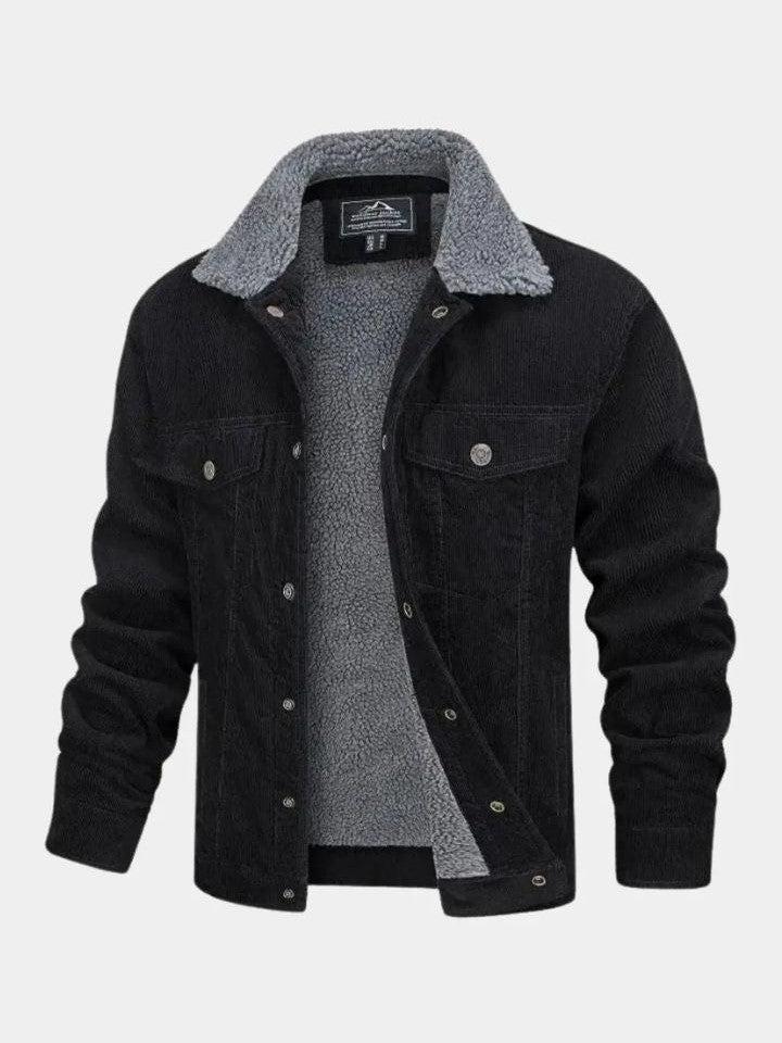 Gustav | Grüne Cordjacke mit Teddyfutter