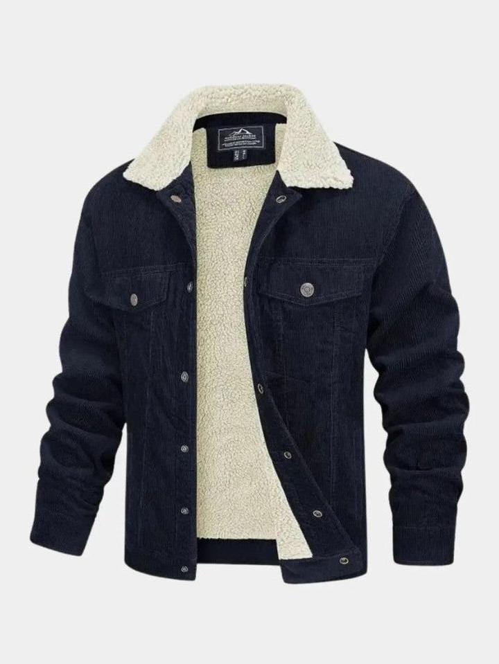 Gustav | Grüne Cordjacke mit Teddyfutter