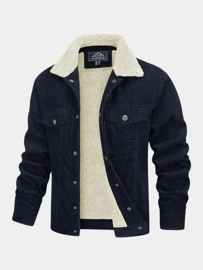 Gustav | Grüne Cordjacke mit Teddyfutter