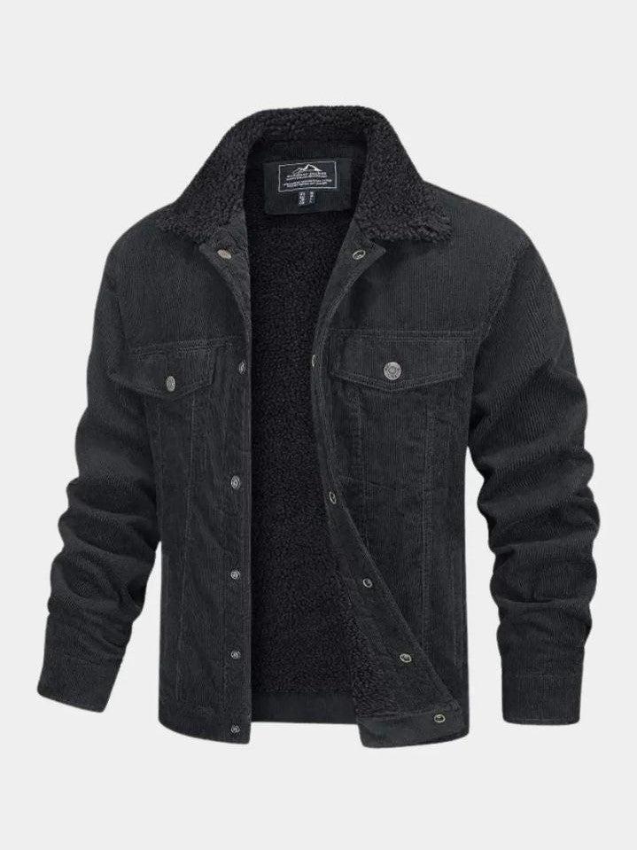 Gustav | Grüne Cordjacke mit Teddyfutter