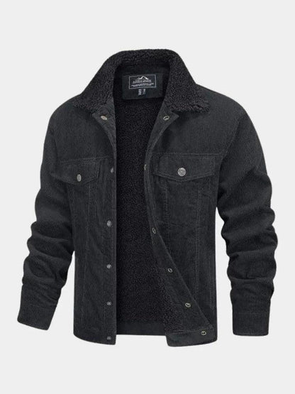 Gustav | Grüne Cordjacke mit Teddyfutter