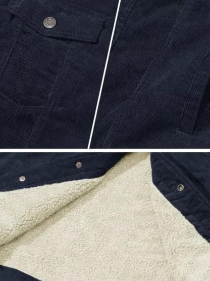 Gustav | Grüne Cordjacke mit Teddyfutter